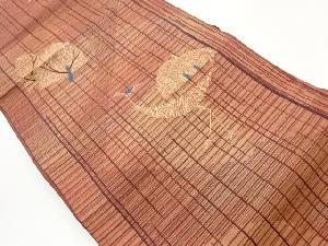 孔雀に木々模様織出し名古屋帯